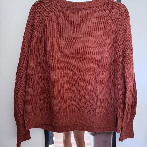 Just Your Type Rust Knit Balloon Sleeve Sweater Lulus - Picture 5 of 5